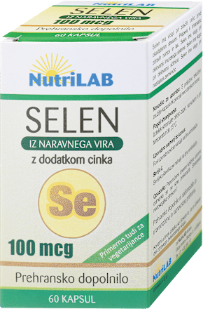 Prehransko dopolnilo Selen 100mcg z dodatkom cinka NutriLAB