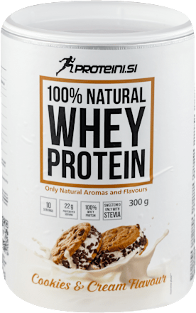 100% NATURAL WHEY PROTEIN - Ukus Cookies&Cream proteini.si