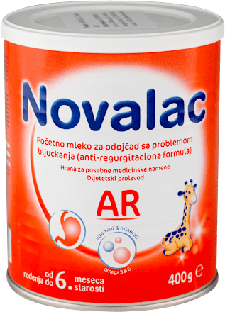 AR Početno mleko za odojčad sa problemom bljuckanja (anti-regurgitaciona formula), od rođenja do 6. meseca starosi Novalac