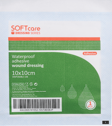 Vodoodporen obliž 10x10 cm, sterilen, za enkratno uporabo SOFTCARE