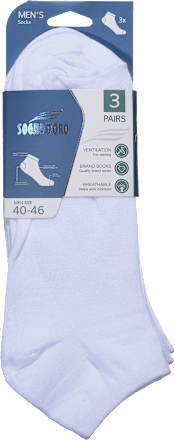 Moške kratke nogavice, 40-46, bele SOGNO D'ORO