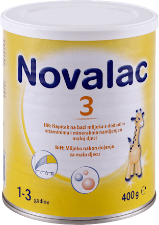 Napitak na bazi mlijeka s dodanim vitaminima i mineralima namijenjen maloj djeci 3, 1 - 3 godine Novalac