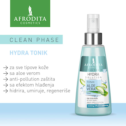 CLEAN PHASE 2, HIDRA SOLUTION  tonik za čišćenje lica AFRODITA