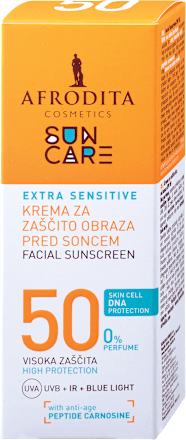 Sun Care Extra Sensitive krema za lice, SPF50 AFRODITA