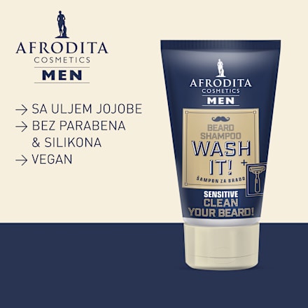 MEN  WASH IT! šampon za bradu SENSITIVE AFRODITA
