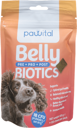 Dopolnilna hrana za pse – prigrizek s piščancem Belly Biotics pawital