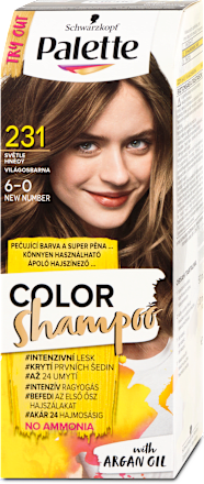 Tartós hajszínező, világosbarna 6-0 (231) Palette COLOR Shampoo