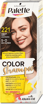 Tartós hajszínező, középbarna 5-0 (221) Palette COLOR Shampoo