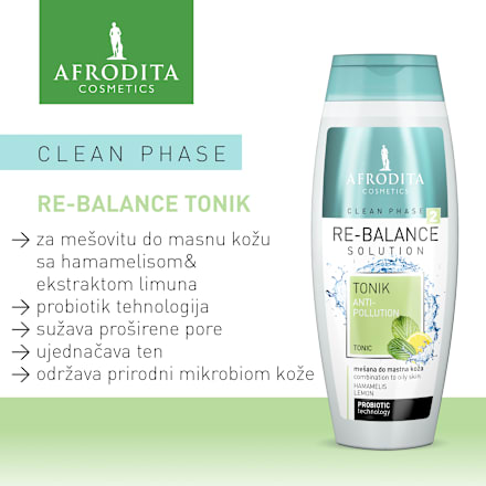 CLEAN PHASE 2 RE-BALANCE tonik za lice AFRODITA