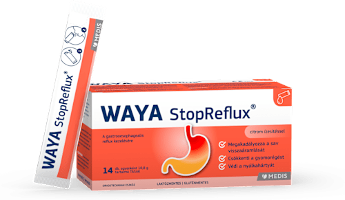 StopReflux citromos ízű folyadék 14 db tasak, reflux kezelésére WAYA