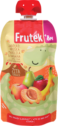 Kašica u vrećici sa žitaricama od cjelovitog zrna, 8+ mj. Frutek