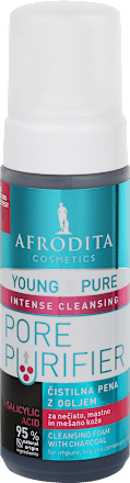 YOUNG & PURE, PORE PURIFIER, pena za čišćenje lica sa ugljem  AFRODITA