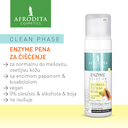 CLEAN PHASE 1, ENZYME SOLUTION enzimska pena za čišćenje lica  AFRODITA