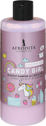 CANDY GIRL dečiji šampon za kosu i telo - sa sitnim šljokicama AFRODITA