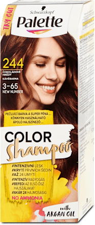 Tartós hajszínező, kávébarna 3-65 (244) Palette COLOR Shampoo