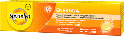 Šumeče tablete Energija 50+ Supradyn