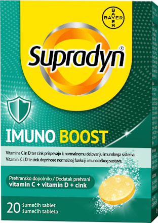 Prehransko dopolnilo Imuno Boost z vitaminoma C in D ter cinkom Supradyn