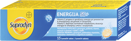 Šumeče tablete Energija 50+ Supradyn