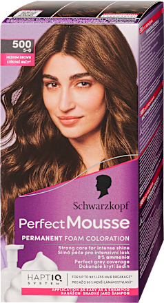 Tartós hajfesték, középbarna 500 Schwarzkopf Perfect Mousse