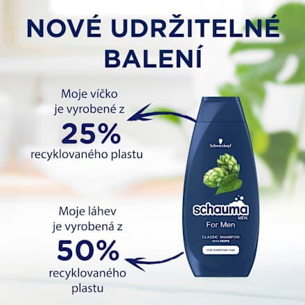 šampon pro muže s chmelovým extraktem  schauma