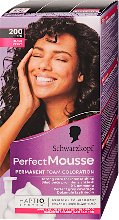 Tartós hajfesték, fekete 200 (1-0) Schwarzkopf Perfect Mousse