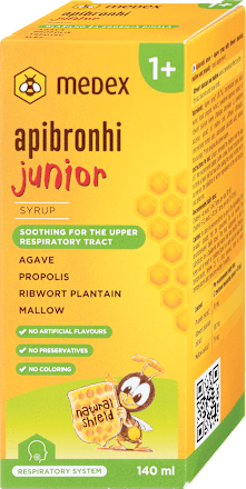 Sirup za otroke Apibronhi Junior, od 1. leta +  Medex