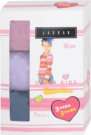 Super Kids dječje hulahopke Sirena, 40 DEN, veličina 6 – Roza, ljubičasta i tamnoplava JADRAN ČARAPE