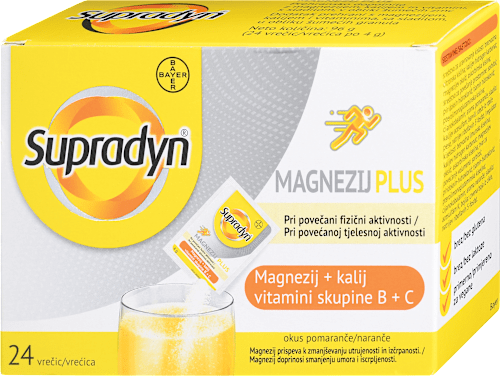 Prehransko dopolnilo Magnezij Plus, okus pomaranče Supradyn