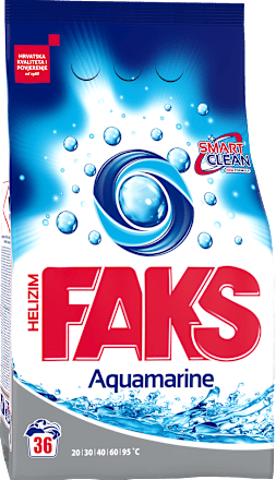 Aquamarine praškasti deterdžent za pranje rublja Smart Clean, 36 pranja FAKS
