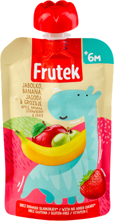 Voćna kašica- jabuka, banana, jagoda i crveno grožđe, od 6. meseca Frutek