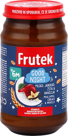 GOOD NIGHT mlečna kašica sa jabukom i žitnim pahuljicama, sa ukusom vanile, od 6. meseca Frutek