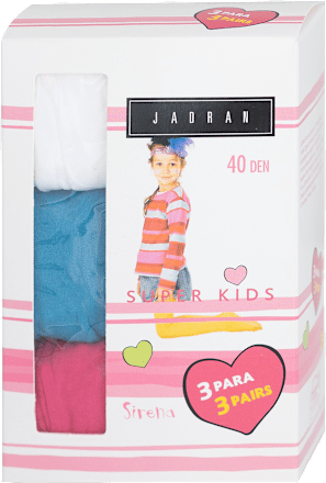 Super Kids dječje hulahopke Sirena, 40 DEN, veličina 12 – Plava, ružičasta i bijela  JADRAN ČARAPE