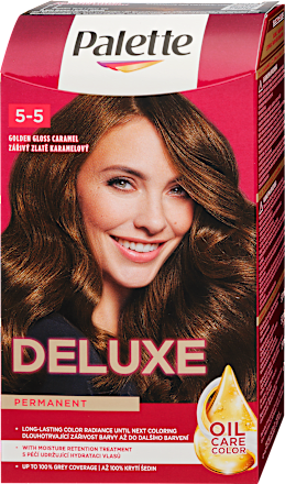 Farba na vlasy Oil-Care Color - 5-5 žiarivo zlatý karamel Palette DELUXE