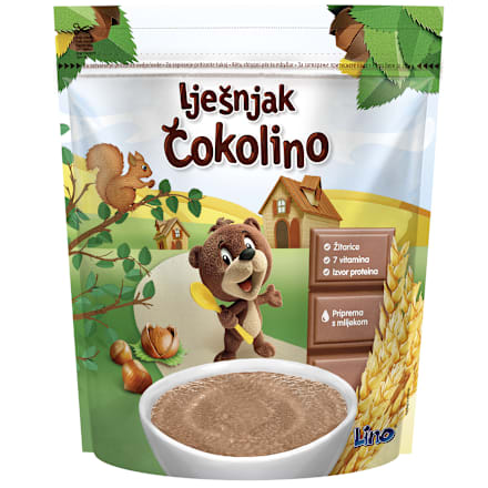Lešnik Čokolino Instant pahuljice od žitarica, čokolade i lešnika Lino