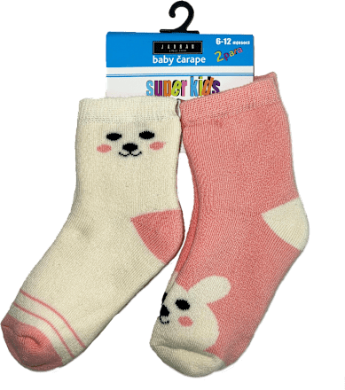 super kids dječje čarape medo – Roza, veličina 1, 2 para JADRAN ČARAPE