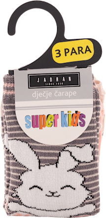 super kids dječje čarape, veličina 4 – Zeko, 3 para JADRAN ČARAPE