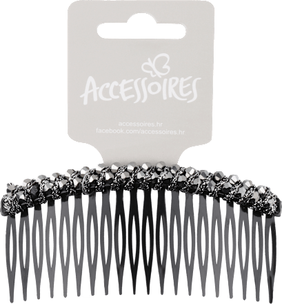 Ukosnica za kosu sa srebrnim cirkonima – crna  ACCESSOIRES