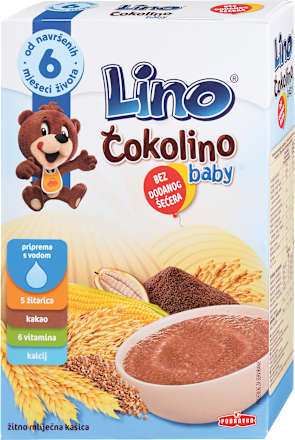 Žitna kašica Čokolino baby, 6m+ Lino