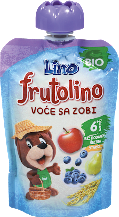 Bio sadni žepek frutolino z okusom sadja in ovsa, od 6. meseca Lino