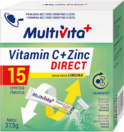 Vitamin C + Cink Direct s okusom limuna Multivita