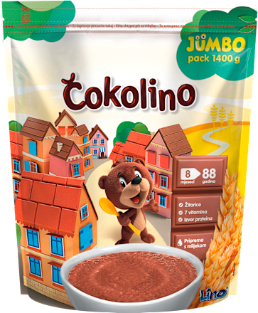 Čokolino JUMBO pack - instant pahuljice od žita i čokolade, od 8. meseca, Lino