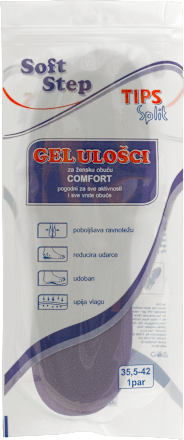 Comfort gel ulošci za obuću, vel. 35/42 – ženski, 1 par TIPS