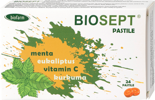 Biosept pastile za grlo – menta, eukaliptus, vitamin C i kurkuma biofarm