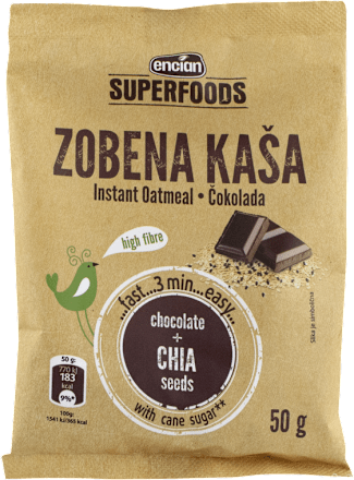 Zobena kaša – čokolada i chia encian