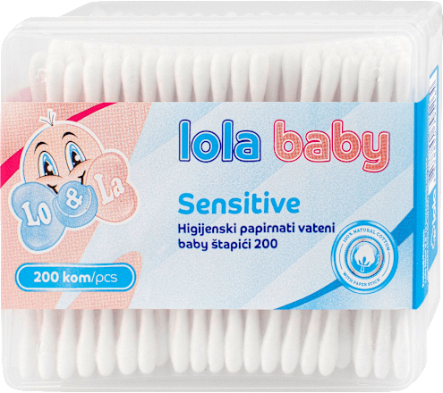 Sensitive higijenski papirnati vateni štapići za bebe lola baby