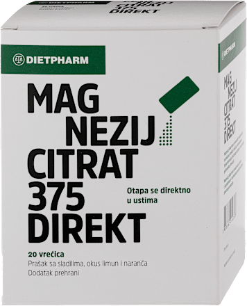 Magnezij citrat 375 Direkt, prašak sa sladilima - dodatak prehrani  DIETPHARM