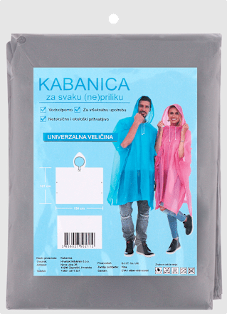 Pončo kabanica – tamnosiva Hrvatski kišobran