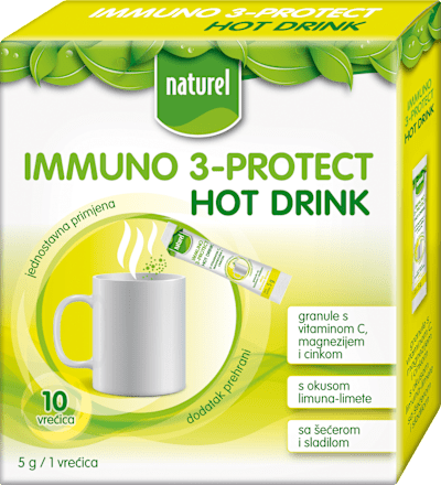 Immuno 3-Protect vrući napitak s vitaminom C, magnezijem i cinkom – limun/limeta naturel