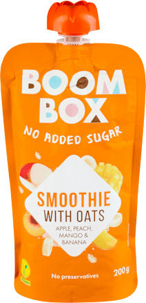 SMOOTHIE pasterizovana kaša - ovsene pahuljice, jabuka, breskva, mango i banana BOOM BOX