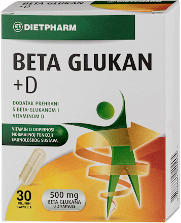Beta Glukan + D - dodatak prehrani s beta-glukanom i vitaminom D DIETPHARM